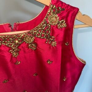 Elegant Pink Embroidered Women's Top from India